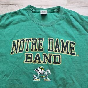 Notre Dame Band Fighting Irish T Shirt Men's XL Gildan 100% Cotton Tee - Green